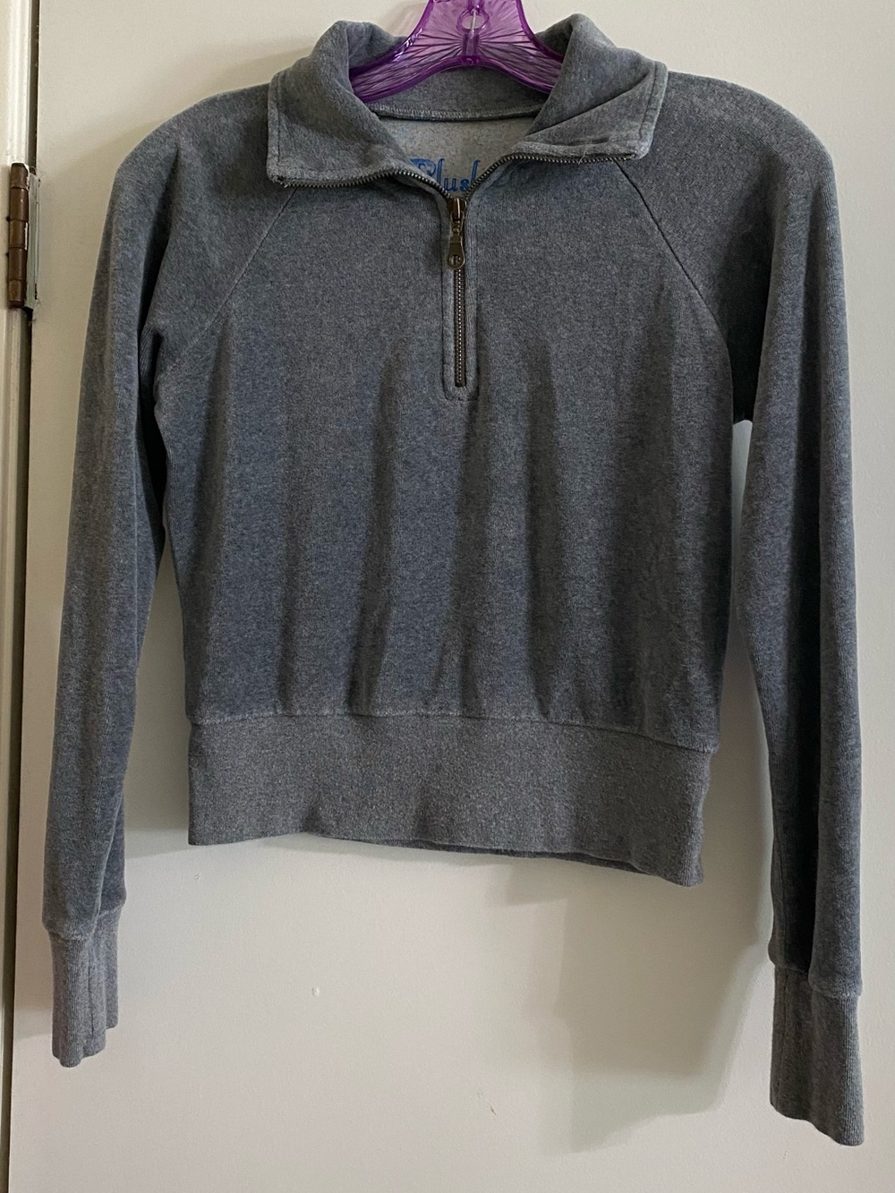 Plush and lush grey cropped pullover